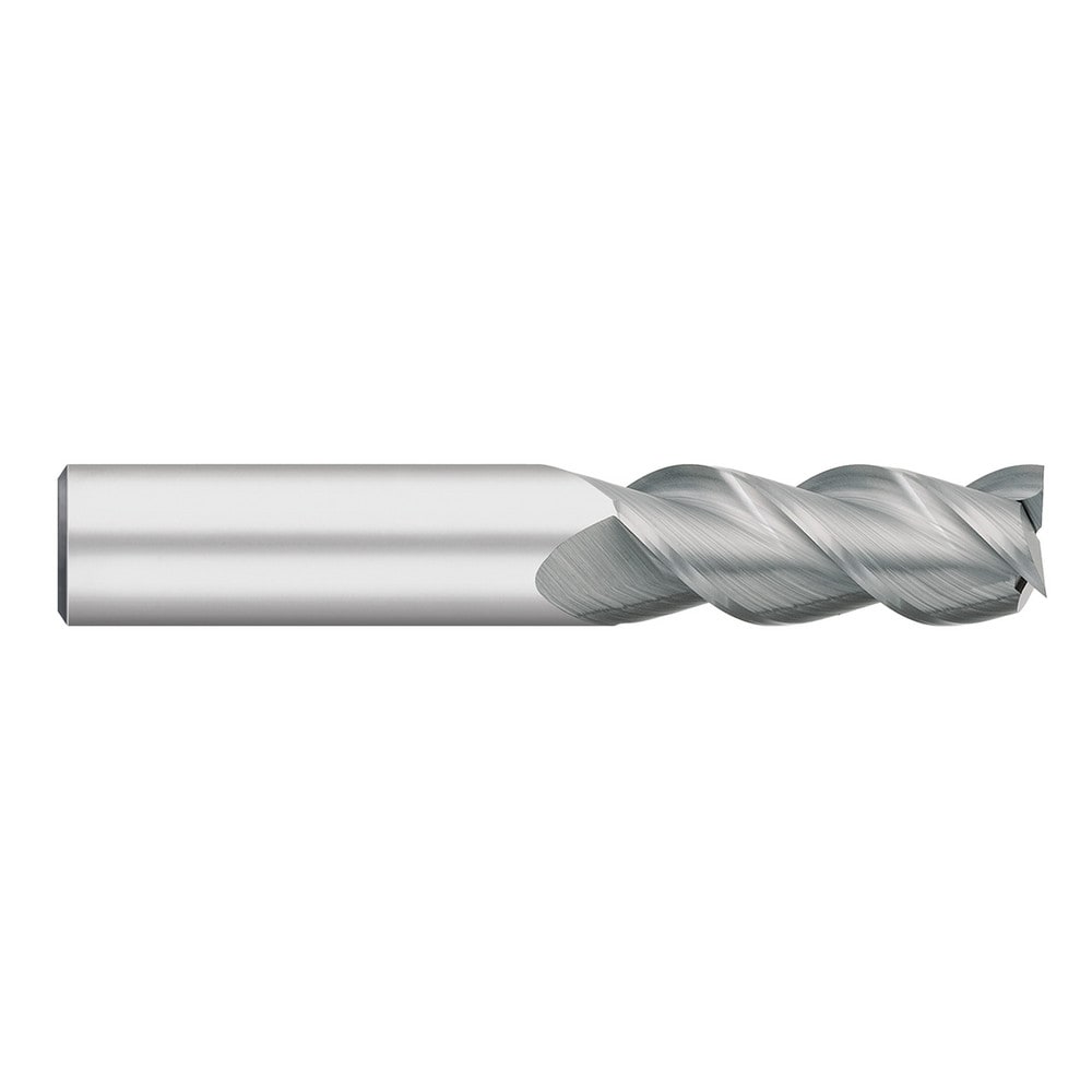 Square End Mill: 1/8" Dia, 1/2" LOC, 3 Flute, Solid Carbide