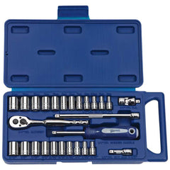 Standard Ratchet & Socket Set Socket Set: 27 Pc, 19/32 to 1-13/64" Socket