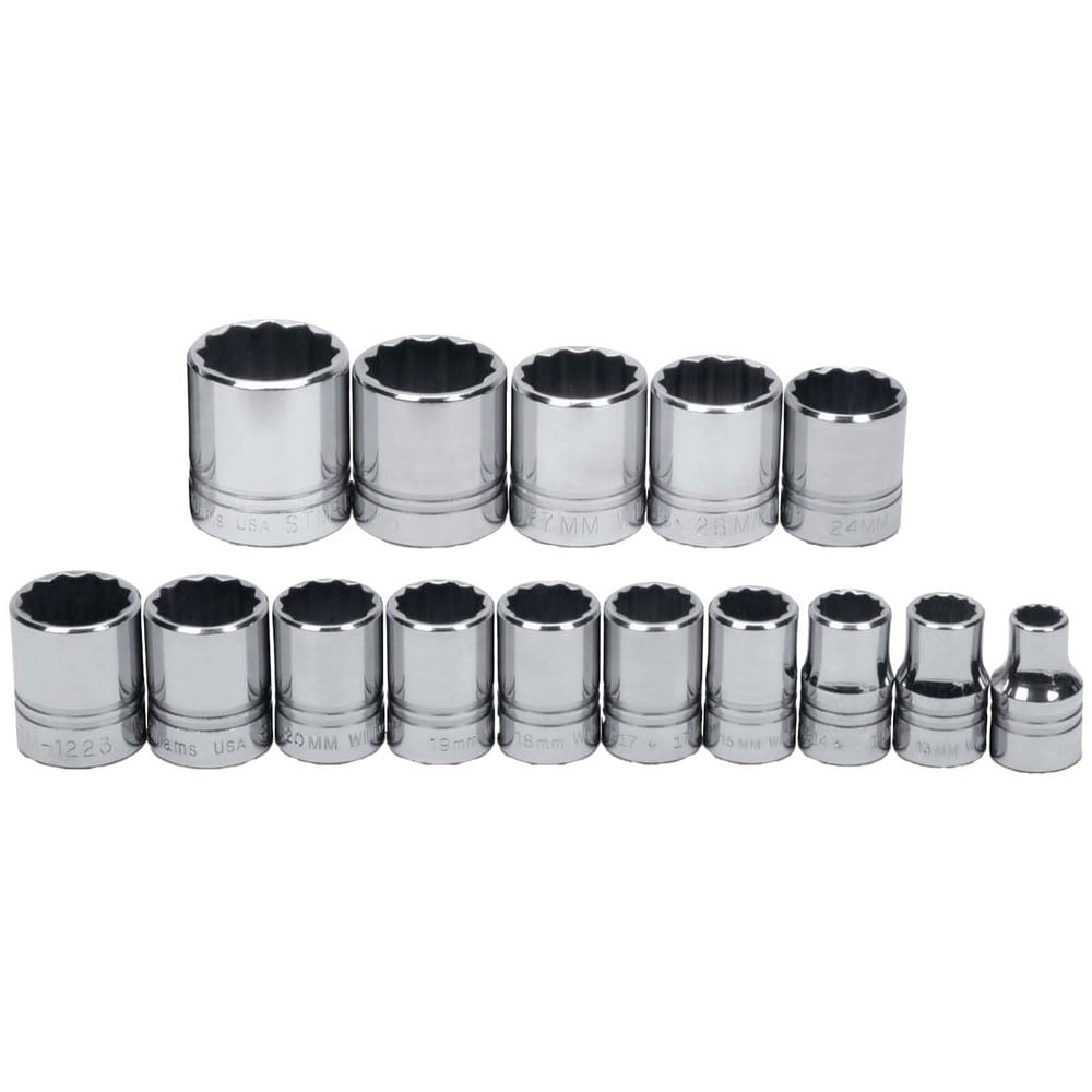 Socket Set Socket Set: 15 Pc, 1/2 to 1" Socket