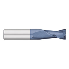 Square End Mill: 1" Dia, 1-1/2" LOC, 2 Flute, Solid Carbide