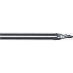 Tapered End Mill: 3 deg Angle per Side, 1/8" Small Dia, 1" LOC, 3 Flute, Tapered End