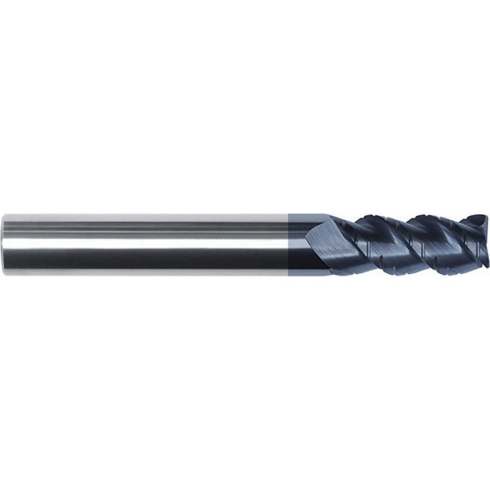 Roughing End Mill: 1/4" Dia, 3 Flute, Variable Pitch, 0.0150" Corner Radius, Single End, Solid Carbide, Chipbreaker