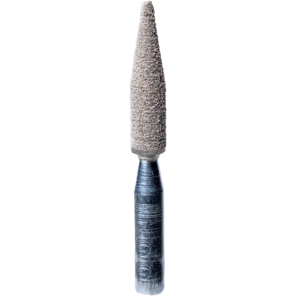 Mounted Point: 1/4" Head Dia, 1-1/16" Thick, 1/4" Shank Dia, A15, 36 Grit, Coarse