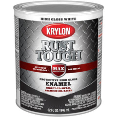 Brush-On & Anti-Rust  Paint: 1 qt, White, Gloss Finish