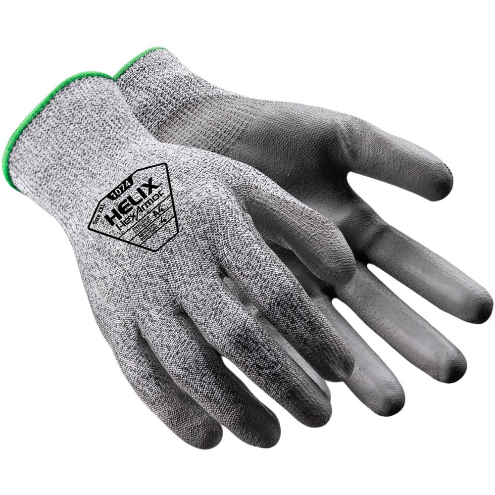 Cut, Puncture & Abrasion-Resistant Gloves: Helix 1074, Size Small, ANSI Cut A4, ANSI Puncture 4, Polyurethane, HPPE Blend