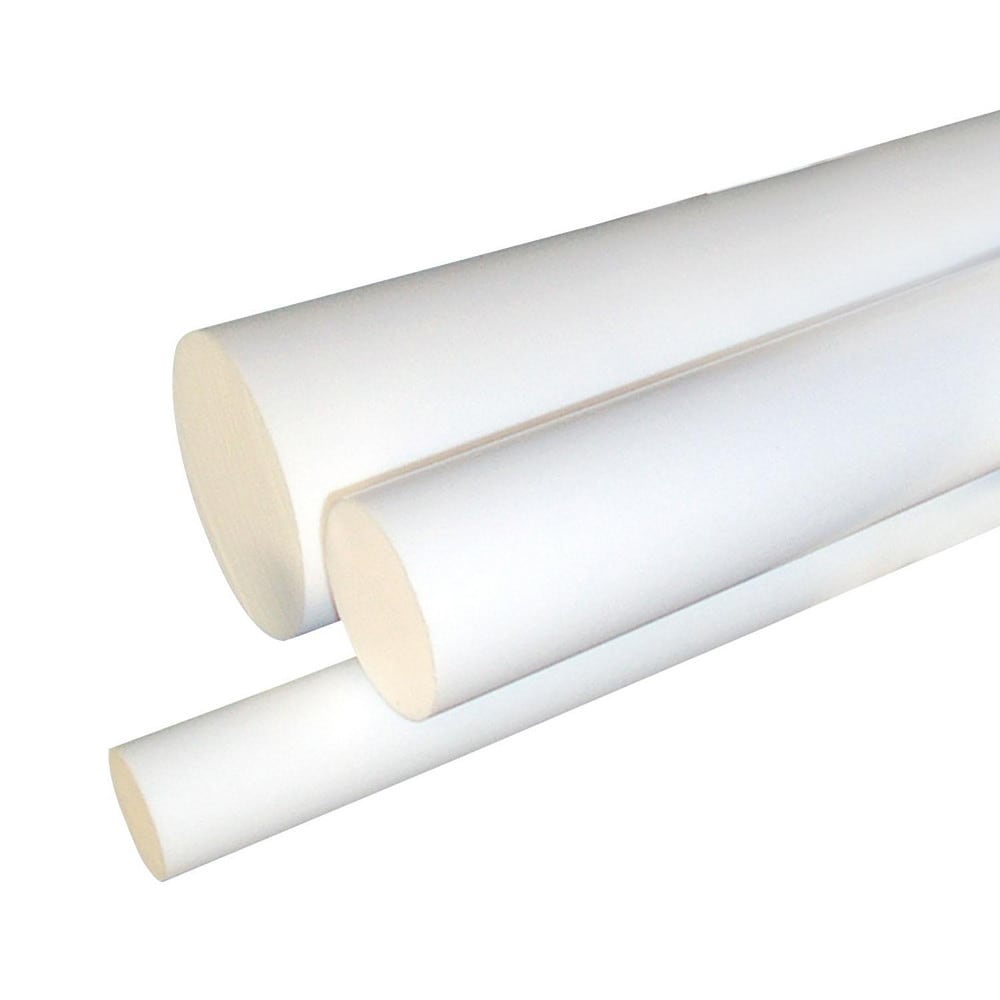 Plastic Rod: 48" Long, 1.5" Dia, Natural Color, Opaque, 5000 psi Tensile Strength