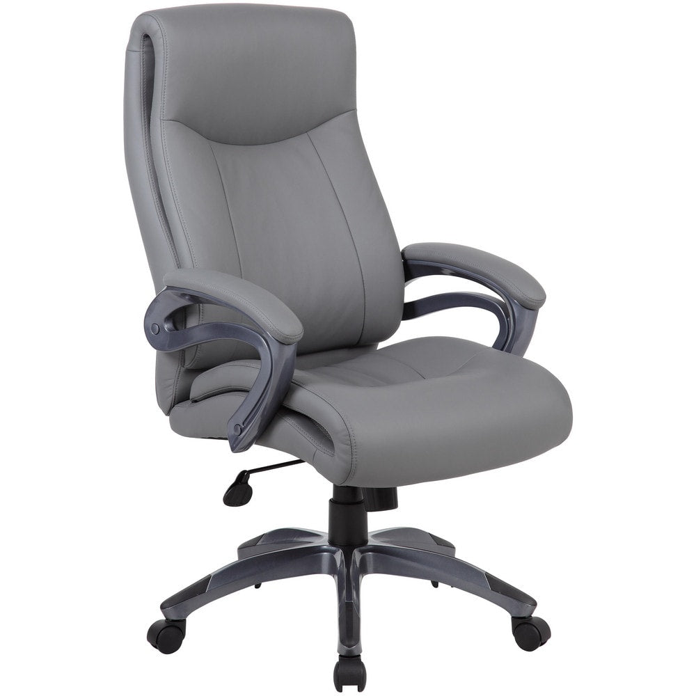 Task Chair:  PU Leather,  Adjustable Height,  Gray