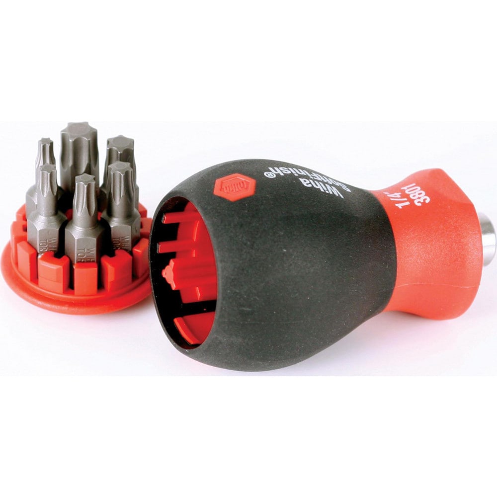 Bit Screwdrivers; Type: Stubby Multi-Bit Driver; Tip Type: Torx; Drive Size (TXT): 1/4 in; Torx Size: T30, T10, T8, T25, T15; Shaft Length: 0.5000