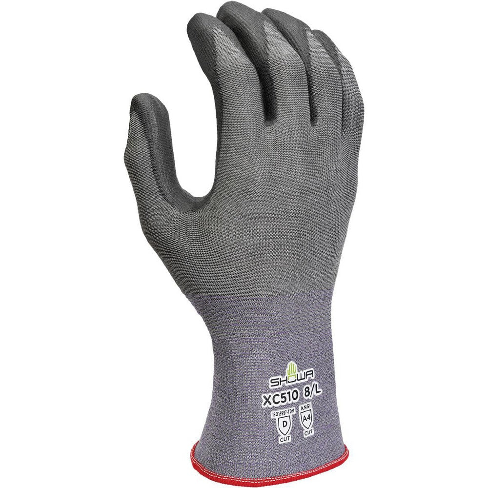 Cut & Abrasion-Resistant Gloves: SHOWA XC510, Size Medium, ANSI Cut A4, ANSI Puncture 0, Polyurethane, HPPE