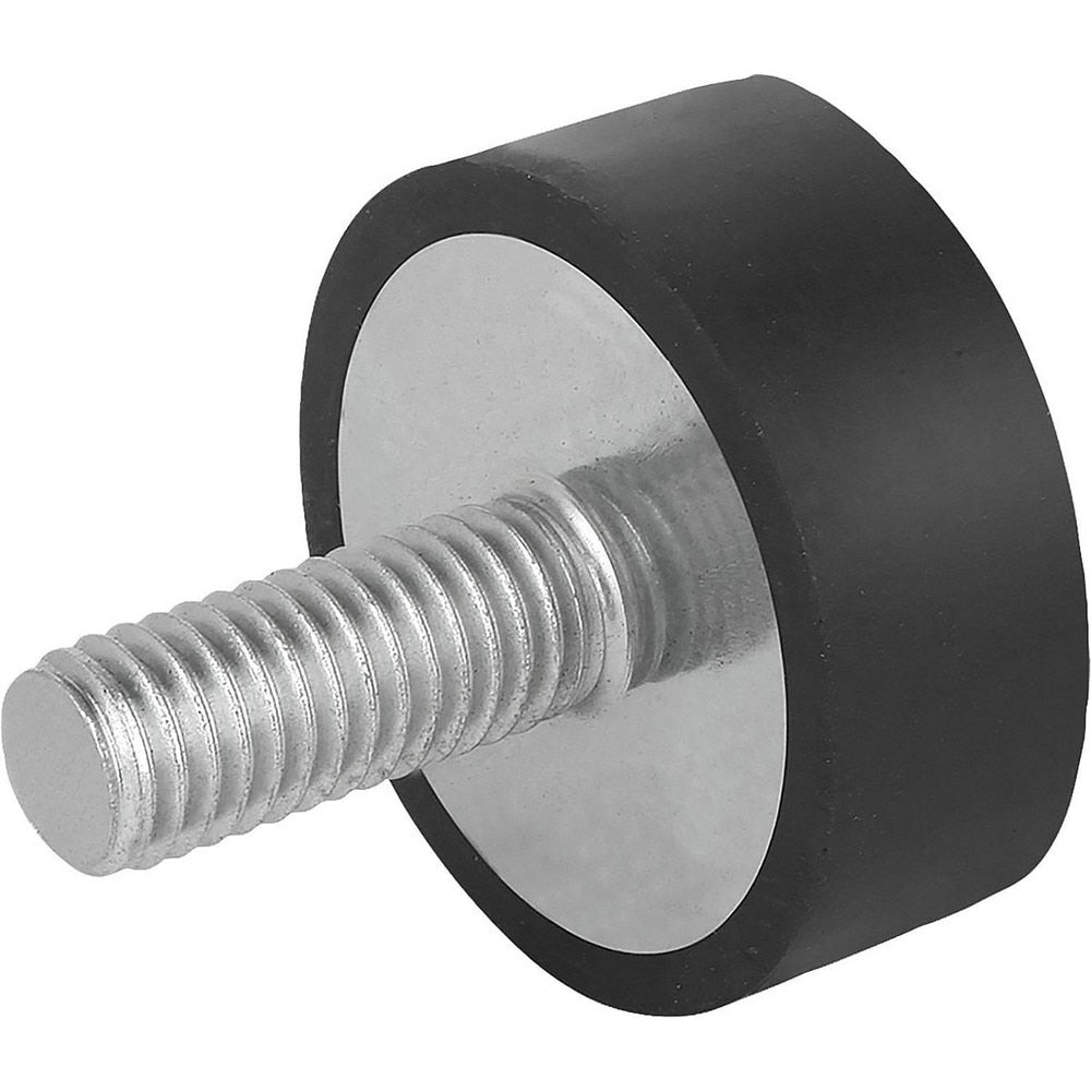 Vibration Isolators; Isolator Type: Standard Deflection; Insert Material: Stainless Steel; Isolator Material: Natural Rubber; Maximum Load Capacity: 94.42; Top Diameter: 25.00; Bottom Diameter: 25; Thread Size: M6; Overall Width: 1