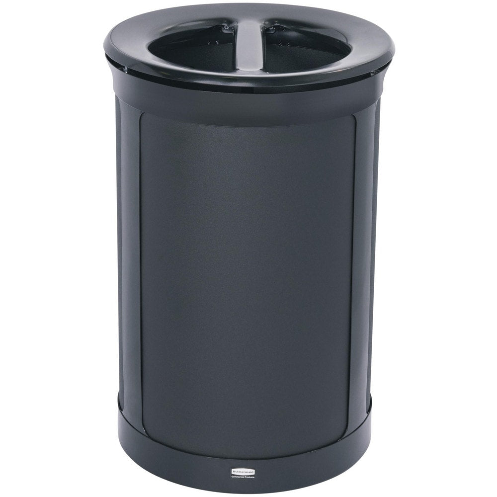 Trash Cans & Recycling Containers; Product Type: Trash Can; Container Capacity: 23 gal; Container Shape: Round; Container Material: Metal; Color: Metallic Jet Black; Material: Metal