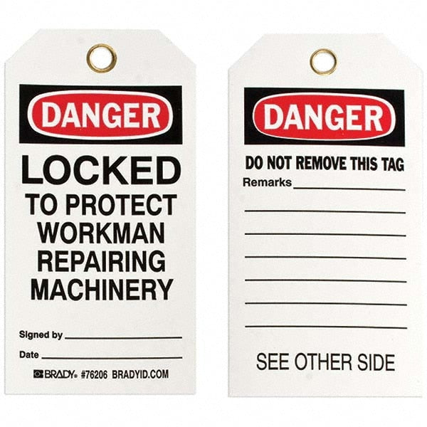 Do Not Operate Tag: 5-3/4" High, 3" Wide, Polyester, "DANGER"