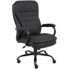 Task Chair:  Vinyl,  Adjustable Height,  Black