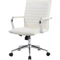 Task Chair:  Vinyl,  Adjustable Height,  White