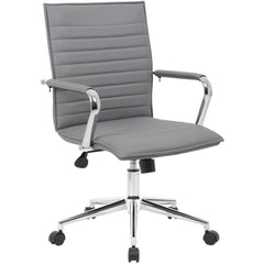 Task Chair:  Vinyl,  Adjustable Height,  Gray