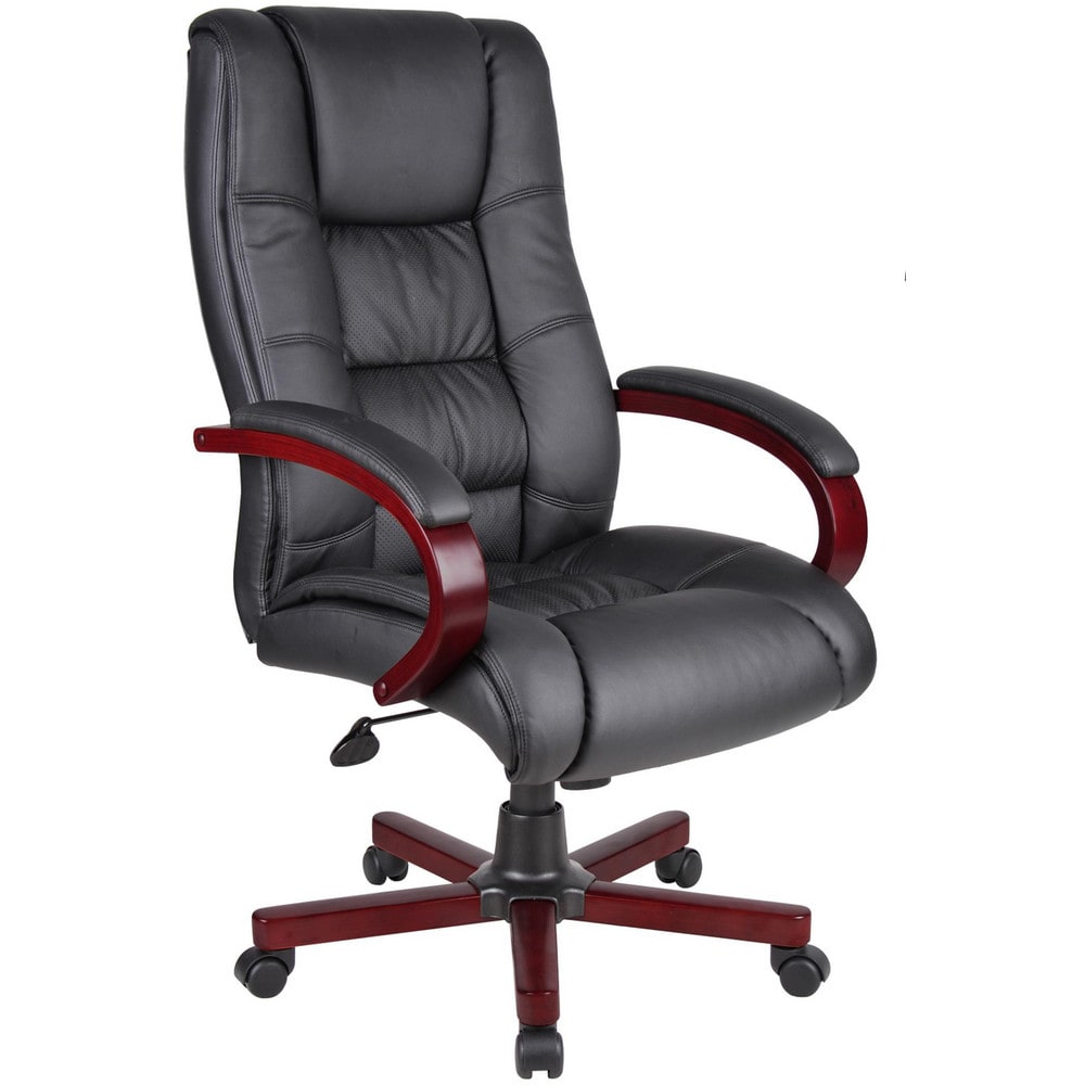 Task Chair:  Vinyl,  Adjustable Height,  Black