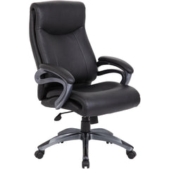 Task Chair:  PU Leather,  Adjustable Height,  Black