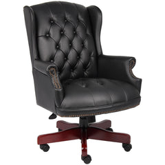 Task Chair:  Vinyl,  Adjustable Height,  Black