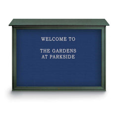 Enclosed Letter Board: 52" Wide, 40" High, Recycled Plastics, Woodland Green