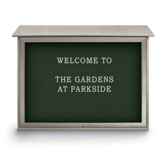 Enclosed Letter Board: 45" Wide, 36" High, Recycled Plastics, Light Gray