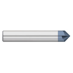 Chamfer Mill: 3/8" Dia, 3/8" Shank Dia, 30.00 deg, 4 Flute, Solid Carbide, Single End