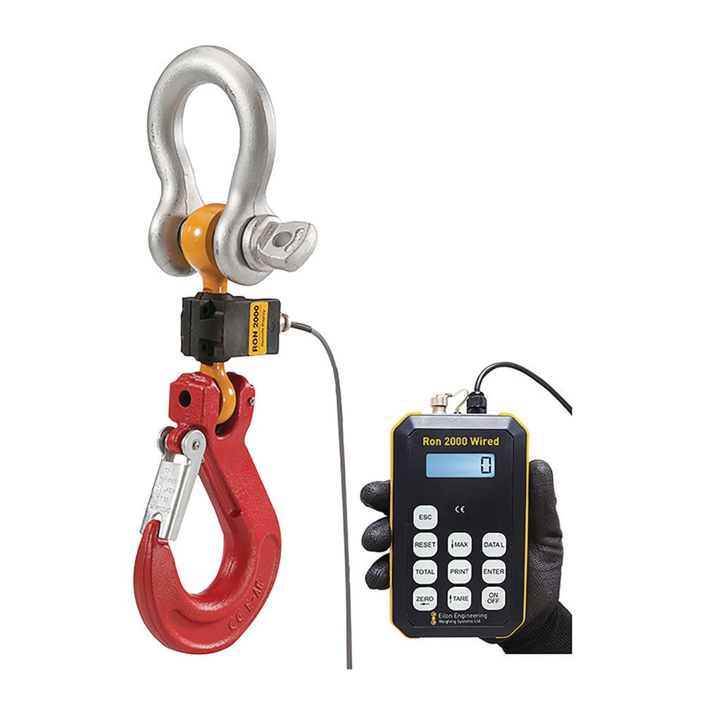 Crane Scales & Hanging Scales; Type: Hook Type Wired Crane Scale; Capacity (Lb.): 10000.00; Capacity (kg): 4535.9237; Display Type: 6 Digit LCD; Scale Type: Crane Scale