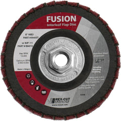 Flap Disc:  5" Dia, 7/8" Hole, 80 Grit, Aluminum Oxide, Type 27