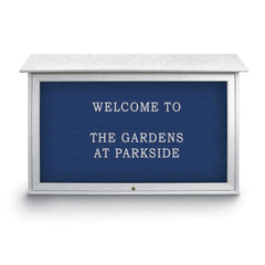 Enclosed Letter Board: 45" Wide, 30" High, Recycled Plastics, White