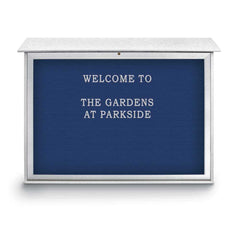 Enclosed Letter Board: 52" Wide, 40" High, Recycled Plastics, White