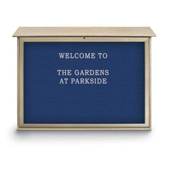 Enclosed Letter Board: 52" Wide, 40" High, Recycled Plastics, Sand