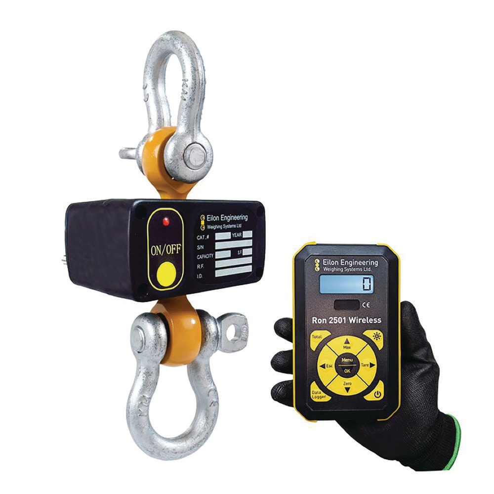 Crane Scales & Hanging Scales; Type: Shackle Type Wireless Dynamometer; Capacity (Lb.): 10000.00; Capacity (kg): 4535.9237; Display Type: 6 Digit LCD; Scale Type: Dynamometer