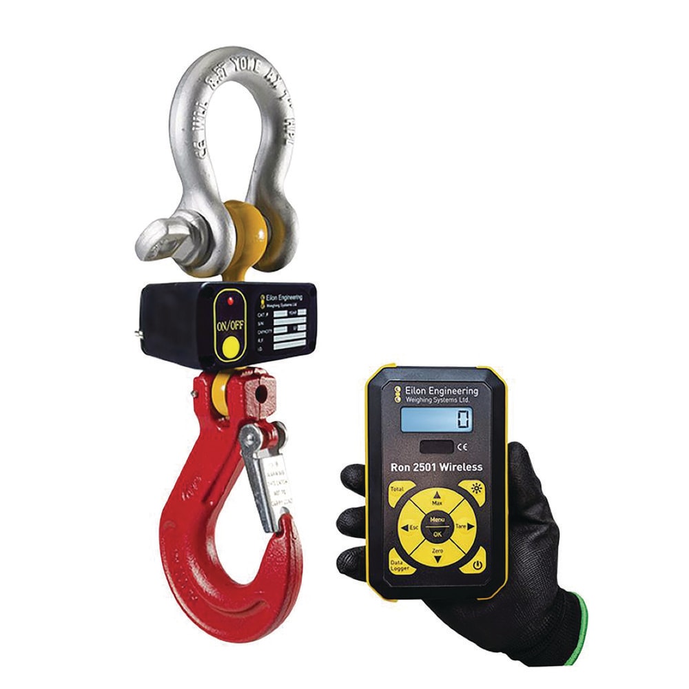 Crane Scales & Hanging Scales; Type: Hook Type Wireless Crane Scale; Capacity (Lb.): 25000.00; Capacity (kg): 11339.8093; Display Type: 6 Digit LCD; Scale Type: Crane Scale