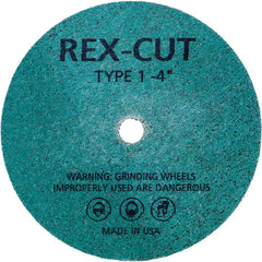 Deburring Wheel: 4" Dia, 1/8" Face Width, 1/4" Hole, Aluminum Oxide