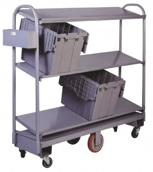 Sloped Shelf Utility Cart: Aluminum, 300 lb Capacity