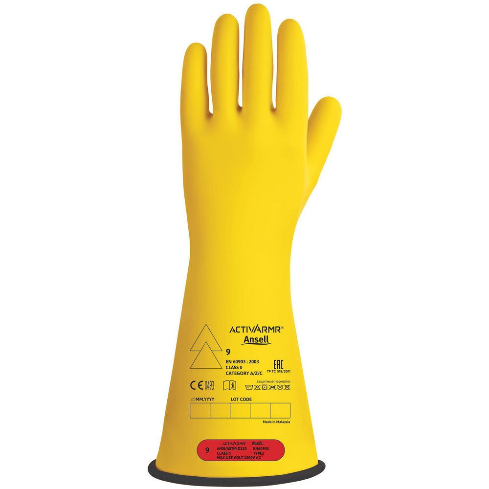 Rubber Linesman Gloves: Activarmr RIG014YBSC, Class 0, Size Medium, 14" Long