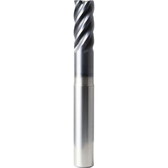 Corner Radius End Mill: 3/4" Dia, 1-1/2" LOC, 0.0900" Radius, 5 Flute, Solid Carbide