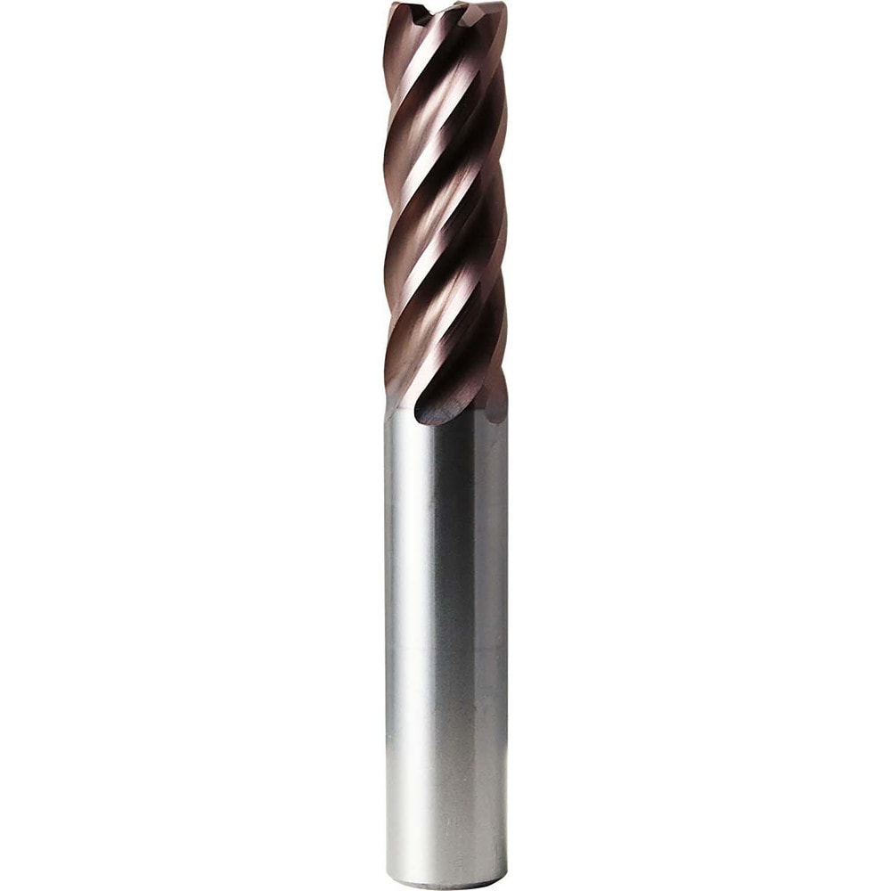 Corner Radius End Mill: 3/4" Dia, 2-1/4" LOC, 0.0300" Radius, 5 Flute, Solid Carbide