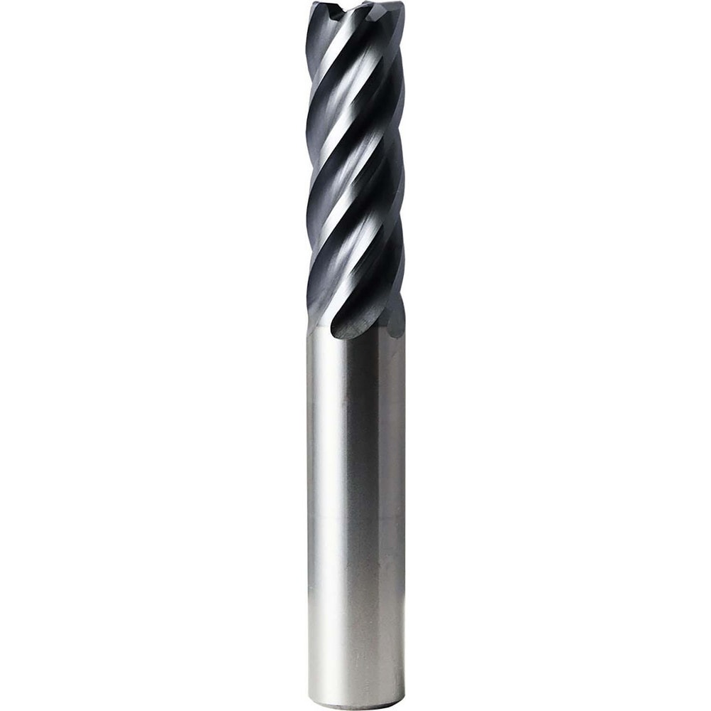 Corner Radius End Mill: 3/4" Dia, 2-1/4" LOC, 0.1200" Radius, 5 Flute, Solid Carbide