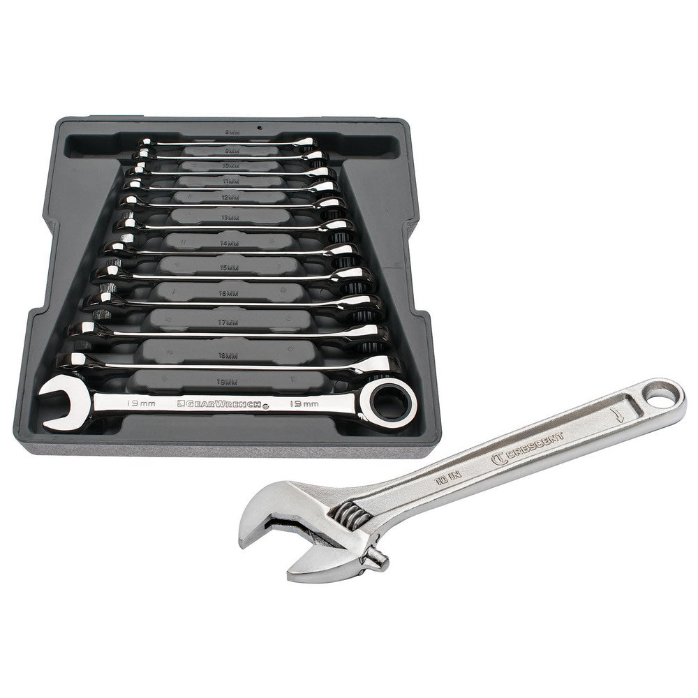 Combination Wrench Set: 13 Pc, Metric