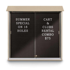 Enclosed Letter Board: 48" Wide, 48" High, Recycled Plastics, Sand