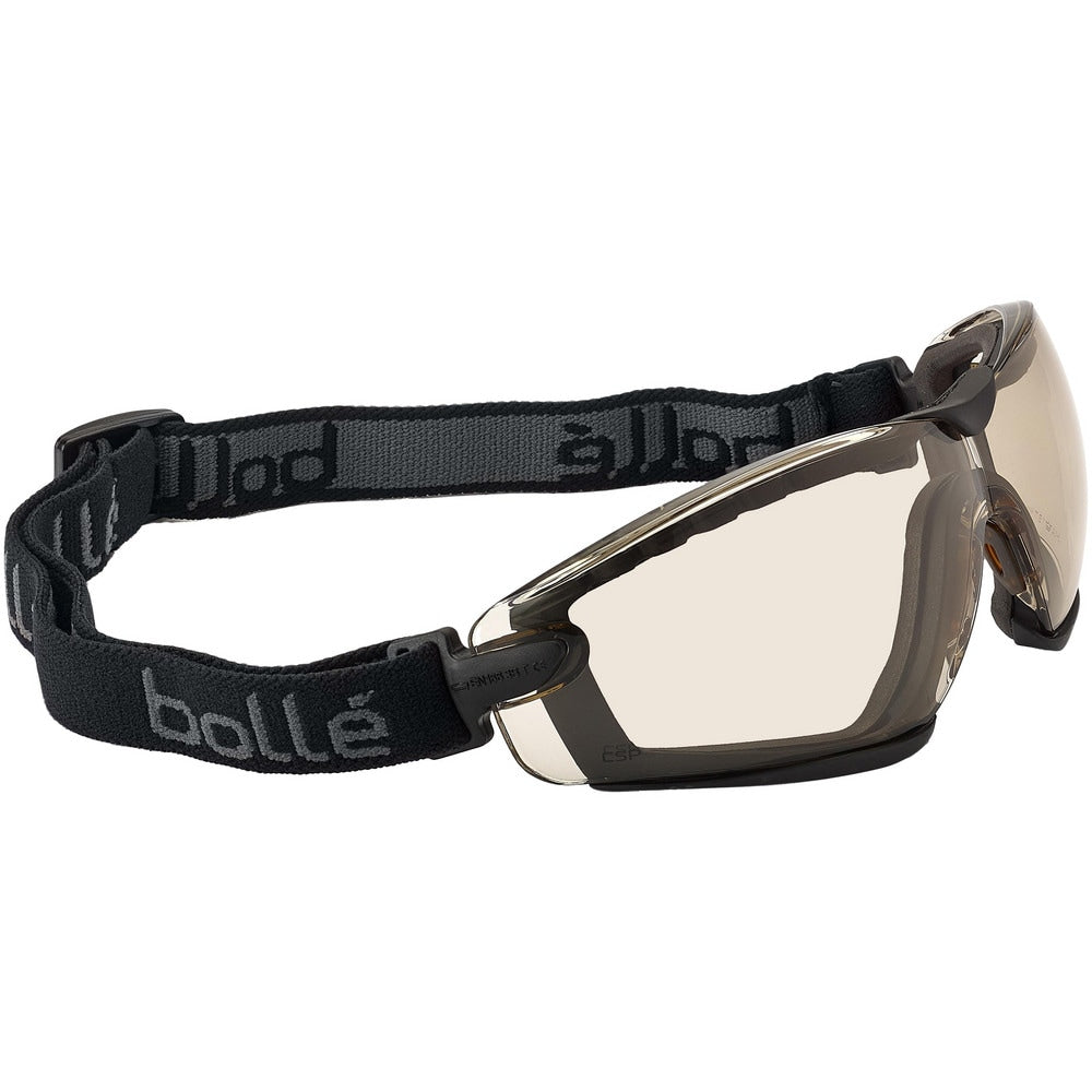 Safety Glasses: Platinum & Anti-Fog & Anti-Scratch, Polycarbonate, Clear Lenses, Wrap Around