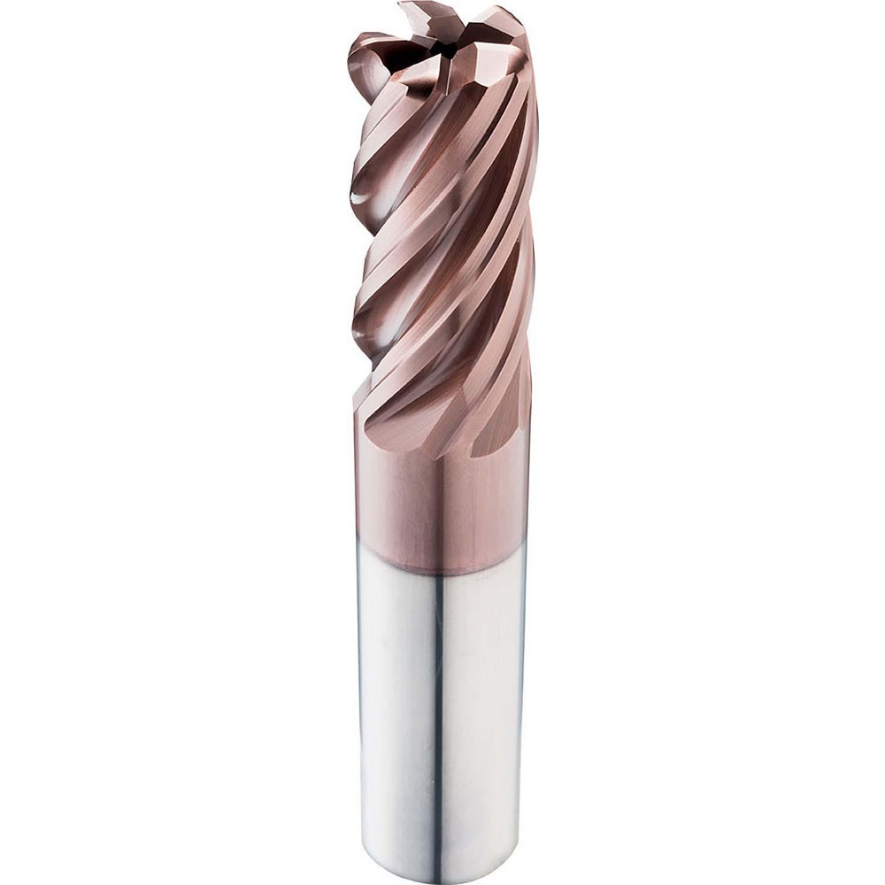 Corner Radius End Mill: 1" Dia, 3" LOC, 0.0300" Radius, 5 Flute, Solid Carbide