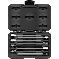 Hex & Torx Bit Socket Sets; Set Type: Hex Bit; Type: Long Bit Socket Set; Drive Size: 3/8 in; Minimum Set Hex Size (Inch): 1/8