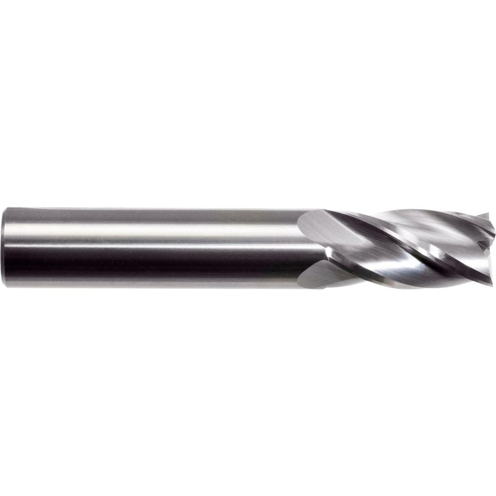 Square End Mill: 1/8" Dia, 1/4" LOC, 4 Flute, Solid Carbide