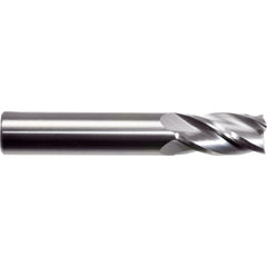 Corner Radius End Mill: 1/16" Dia, 1/4" LOC, 0.25 mm Radius, 4 Flute, Solid Carbide