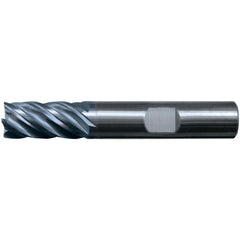 Corner Radius End Mill: 1" Dia, 2-1/4" LOC, 0.76 mm Radius, 5 Flute, Solid Carbide