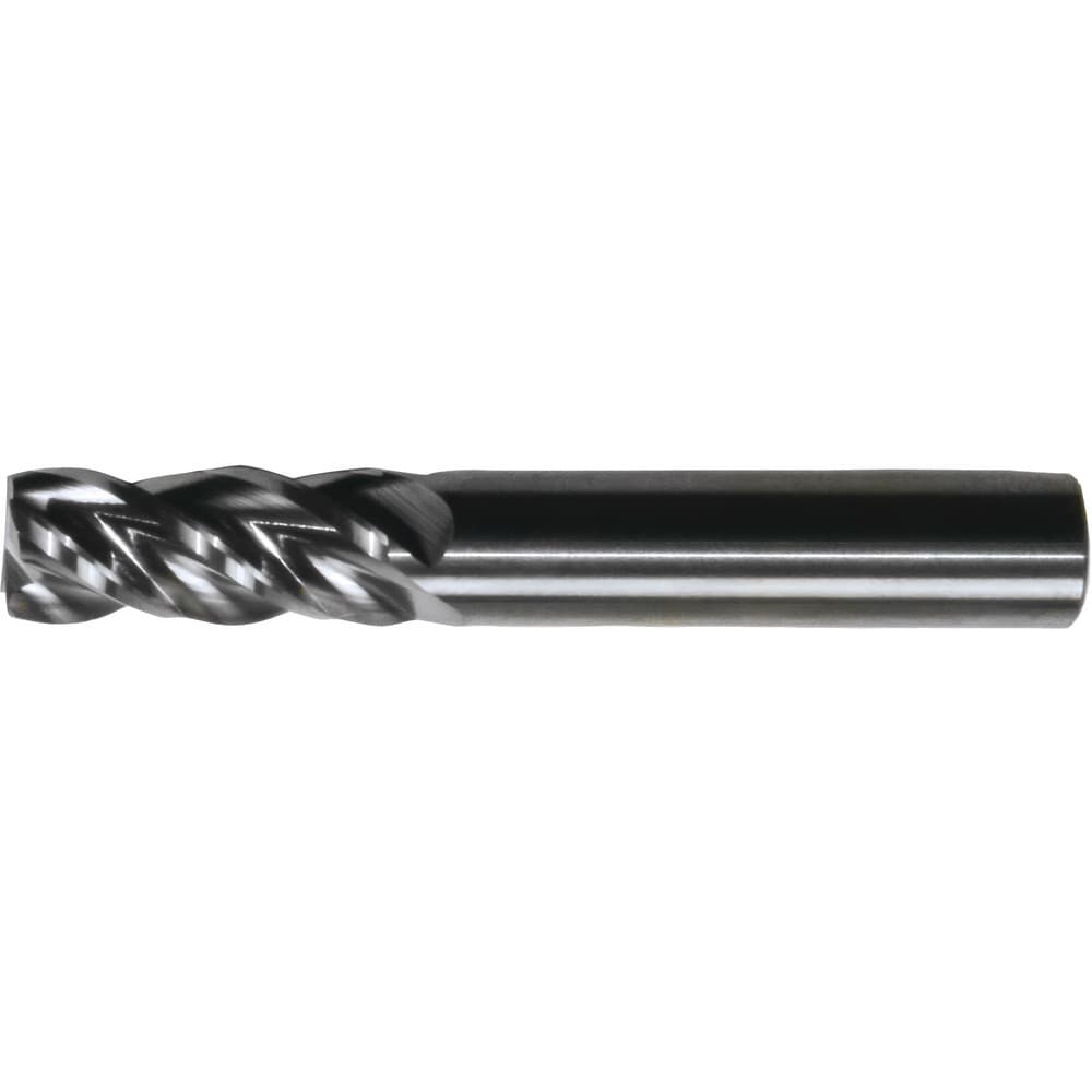 Corner Radius End Mill: 1" Dia, 3" LOC, 0.76 mm Radius, 4 Flute, Solid Carbide