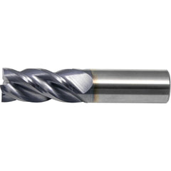 Corner Radius End Mill: 3/4" Dia, 2-1/4" LOC, 3.17 mm Radius, 4 Flute, Solid Carbide