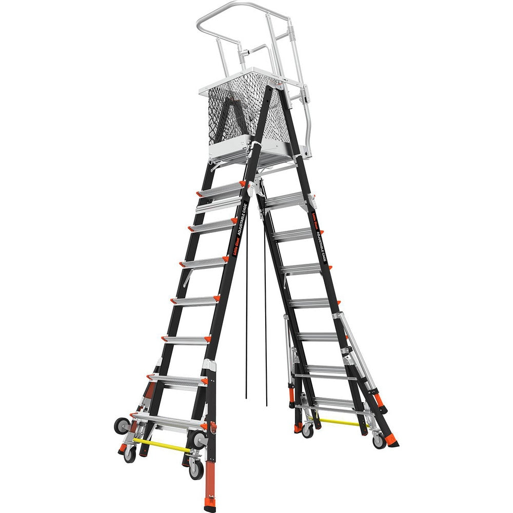 8 Step Fiberglass Foldable Step Ladder: Type IAA 375 lb Capacity 14' Height