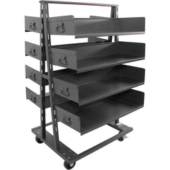 Mobile Work Stands; Stand Type: Mobile A-Frame Lean Tool Cart; Stand Style: A-Frame; Brake Type: Wheel Brake; Leg Style: Fixed; Load Capacity: 2500; Color: Gray; Maximum Height: 63 in